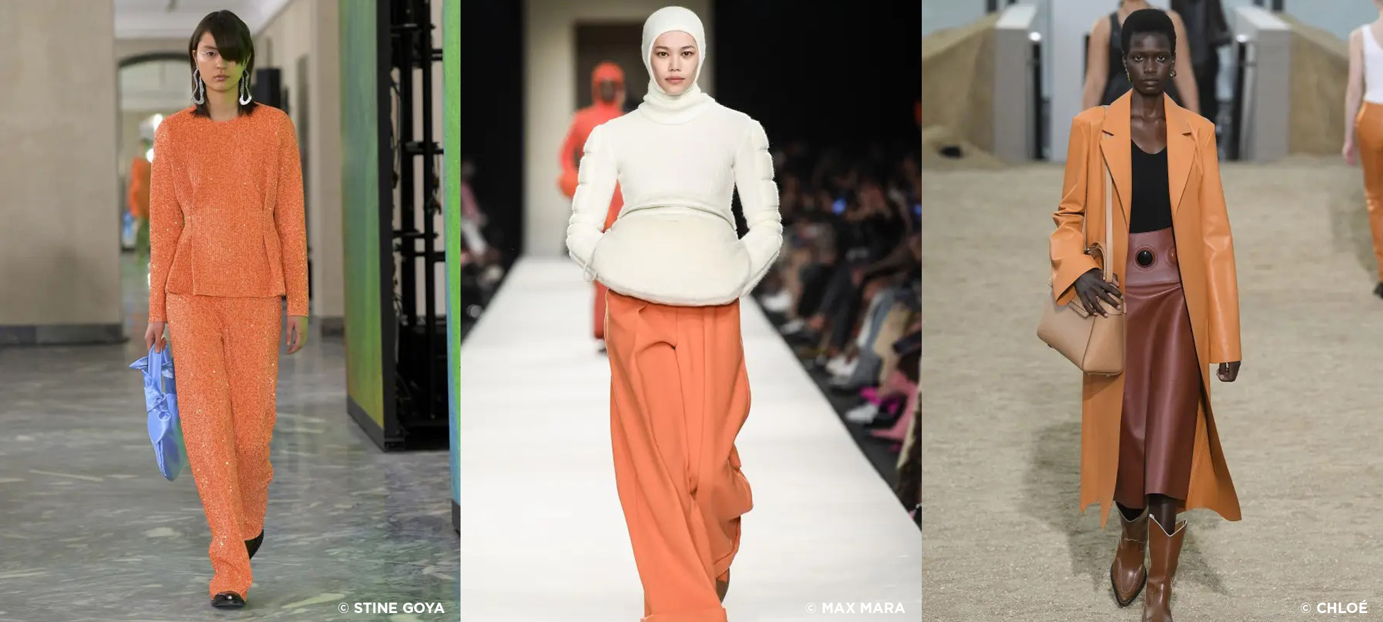 Gespot op de catwalk: Kleur van het jaar 2024 Apricot Crush