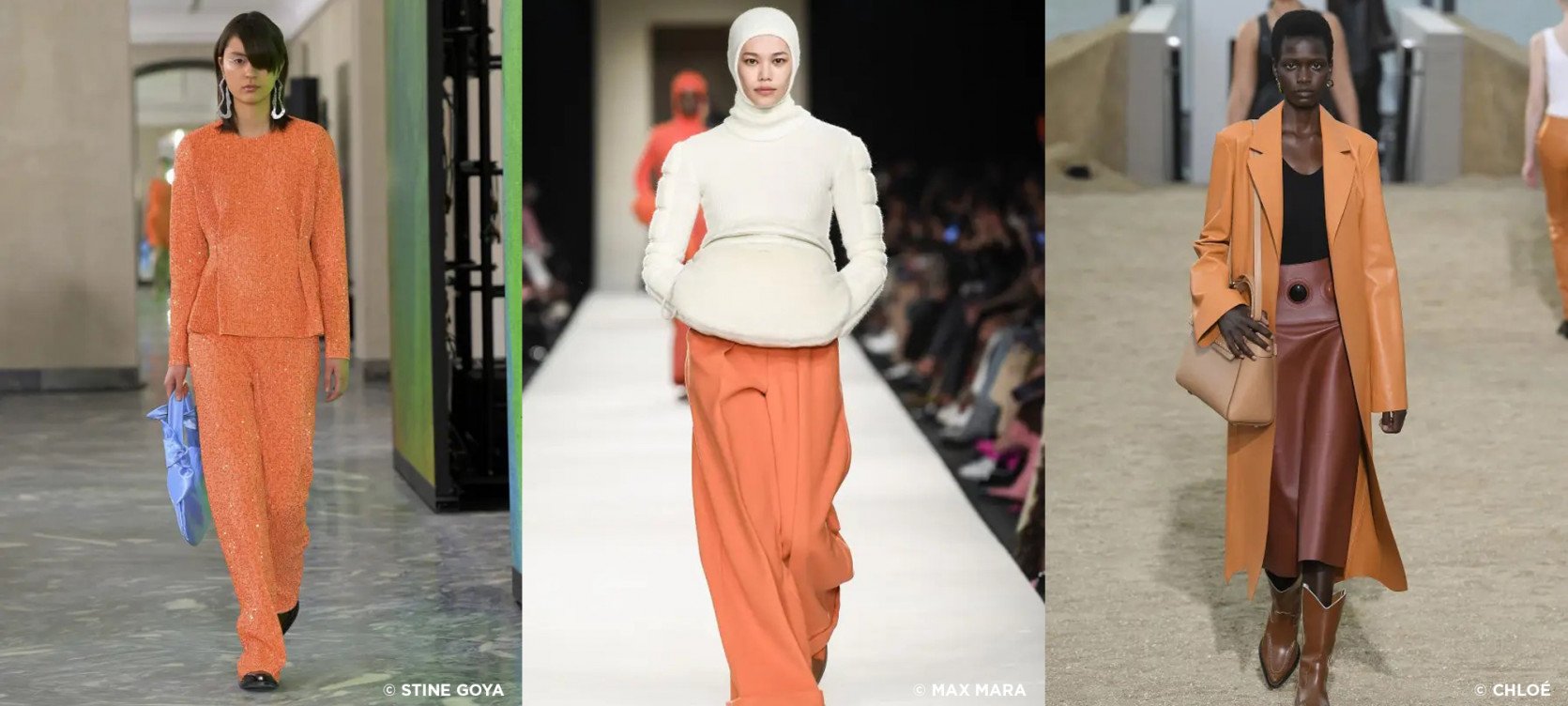 Gespot op de catwalk Kleur van het jaar 2024 Apricot Crush MODEFABRIEK